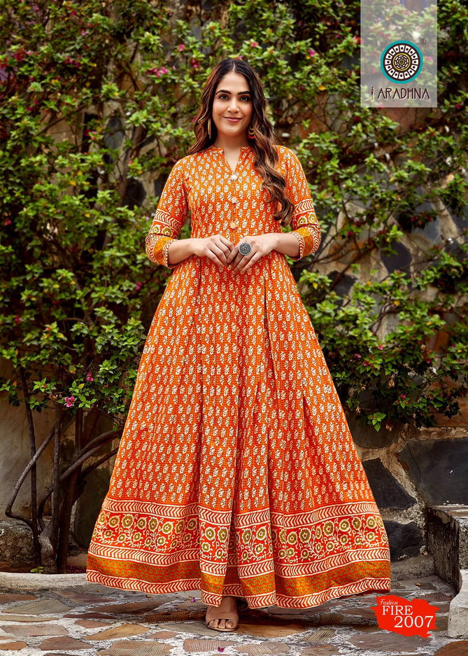 Aradhna Fashion Fire Vol 2 Printed Anarkali Kurti Catalog
